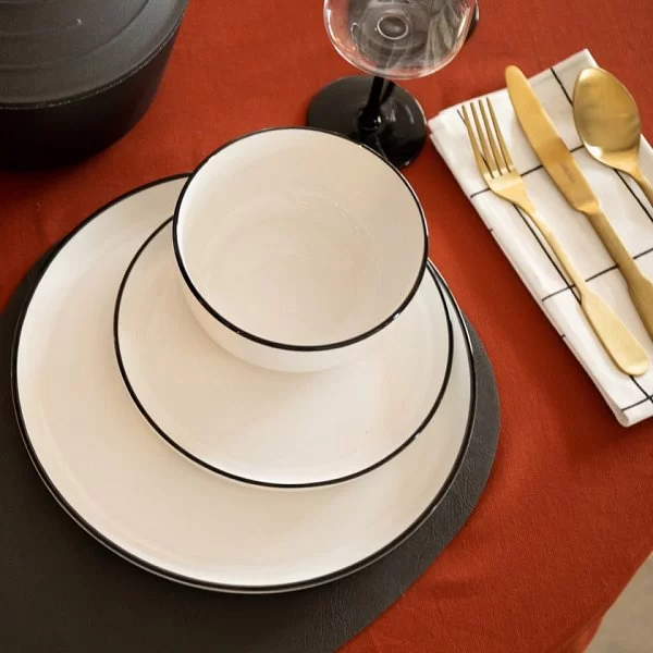 Обеденный набор Mikasa Limestone 12 предметов, фарфор, цвет белый, Kitchen Craft, Великобритания, MKLIMESTN12PC - изобр. 10