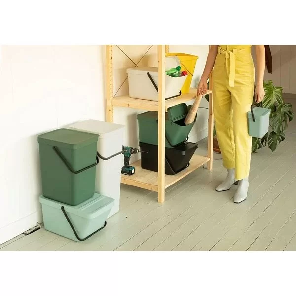 Ведро для мусора SORT&GO Stackable 20 л, пластик, цвет зеленый, Brabantia, Бельгия, 277740 - изобр. 10