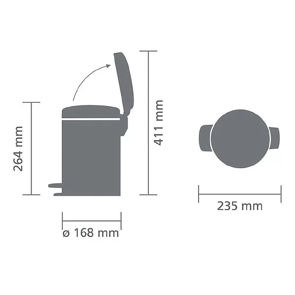 Мусорный бак с педалью NewIcon, 3л, белый, Brabantia, 112126 - изобр. 10