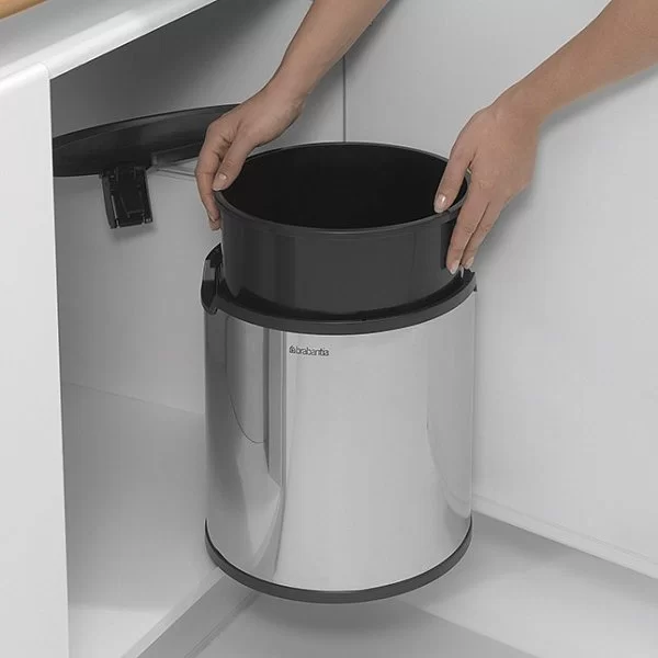 Мусорный бак встраиваемый 10л, стальной, Brabantia, 418181 - изобр. 9