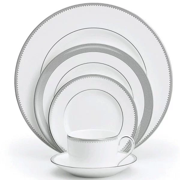 Тарелка обеденная Vera Wang Grosgrain 27 см материал фарфор, цвет серебро + белый, Wedgwood, Великобритания, 50116401004 - изобр. 8
