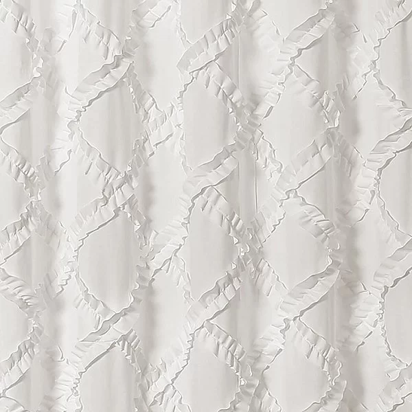 Шторка для ванной комнаты Diamonds, 180х180 см, цвет белый, полиэстер, Carnation Home Fashions, США, DDS180W - изобр. 8