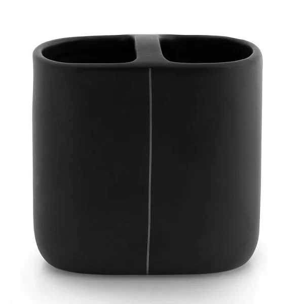 Стакан для зубных щеток Nero 11,5х6,7х11 см, керамика, цвет черный, Kassatex, США, ANE-TBH-BK - изобр. 7