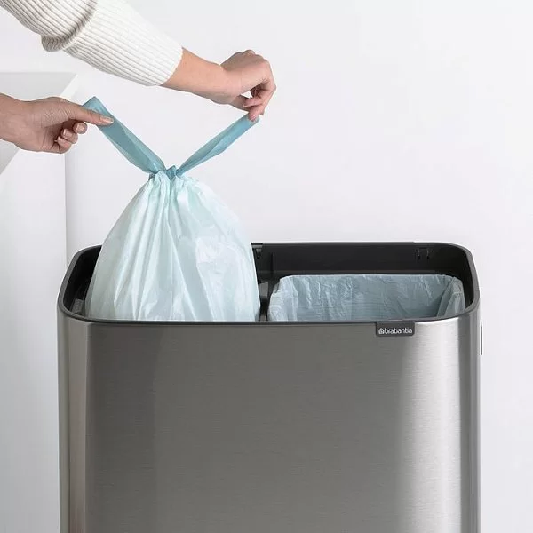 Мусорный бак 2-х секционный Touch Bin Bo Hi объем 30+30 л, 54,5x31,2x81,5 см, нержавеющая сталь, цвет стальной матовый, Brabantia, Бельгия, 130649 - изобр. 10