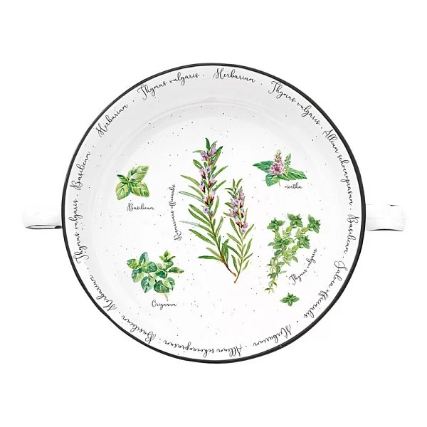 Фарфоровый салатник с ручками Herbarium, диаметр 20 см, цвет белый, Easy Life, Италия, EL-R2208_HERU - изобр. 7