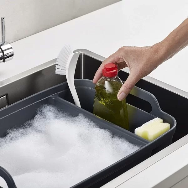 Контейнер для мытья посуды Wash&Drain 20х31х39см, темно-серый, материал полипропилен, Joseph Joseph, Великобритания, 85138 - изобр. 12