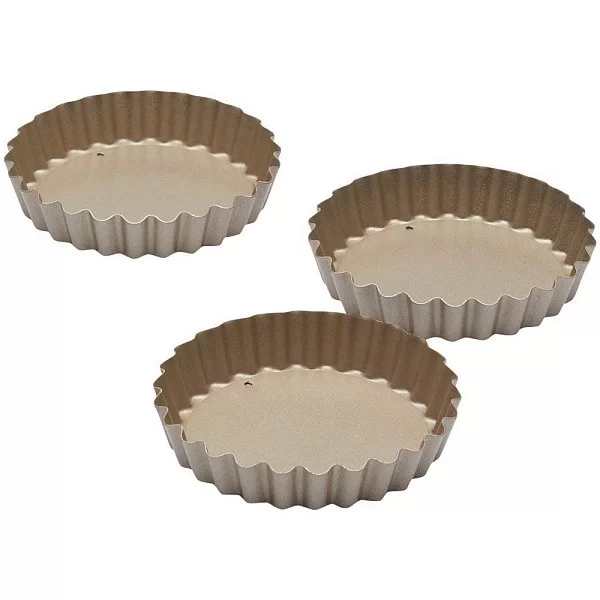 Набор из 4-х формочек для выпечки Paul Hollywood 10x2 см, металл, цвет бежевый, Kitchen Craft, Великобритания, PHMINIFLAN - изобр. 7