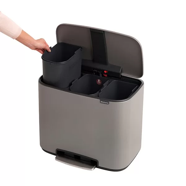 Мусорный бак 3 секции Pedal Bin Bo, 3x11л, серый, Brabantia, 121524 - изобр. 11