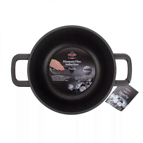 Кастрюля индукционная с антипригарным покрытием 20 см, объем 3.5 л, литой алюминий с алмазным порошком, Olympia, Италия, 415.20 - изобр. 10