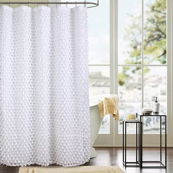Шторка для ванной комнаты Fluff, 180х180 см, цвет белый, полиэстер, Carnation Home Fashions, США, FUF180W - изобр. 8