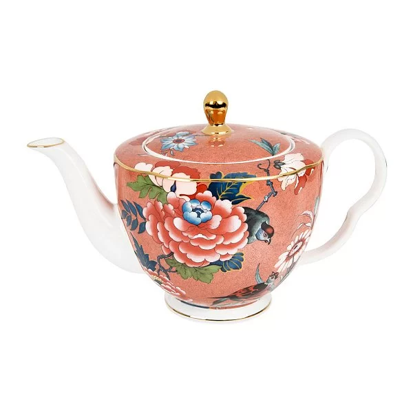 Чайник с крышкой Paeonia Blush 14,5x13 см, 1000 мл, материал фарфор, цвет коралловый, Wedgwood, Великобритания, 40032123 - изобр. 7