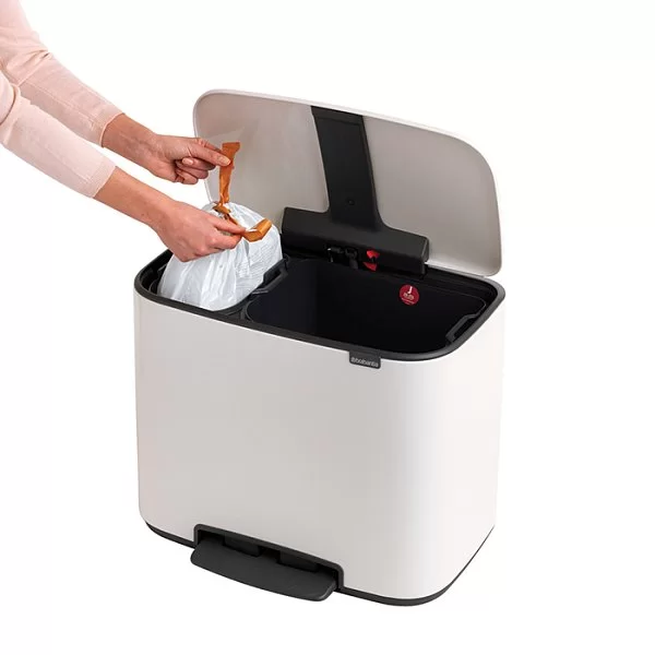 Мусорный бак 2 секции Pedal Bin Bo, белый, 11+23л, Brabantia, 121142 - изобр. 17