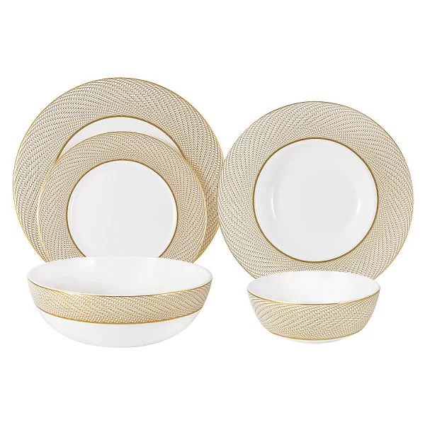 Обеденный сервиз "Миллениум Голд" на 6 персон 21 предмет, костяной фарфор, Naomi, NG-I180902J-21D - изобр. 7