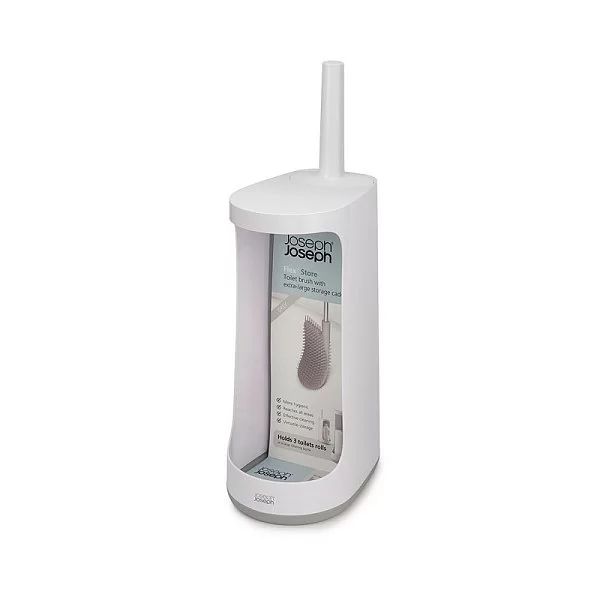 Ершик для унитаза с большим отсеком для хранения Flex Plus 21х48,2х14,8 см, пластик ABS, цвет серый + белый, Joseph Joseph, Великобритания, 70537 - изобр. 11