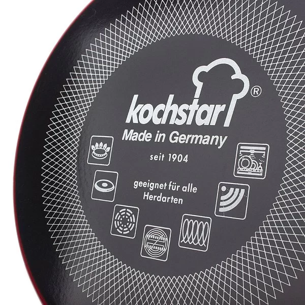 Кастрюля эмалированная с крышкой 6,1 л, цвет красный, диаметр 24 см, Kochstar, Германия, 5000991124 - изобр. 9