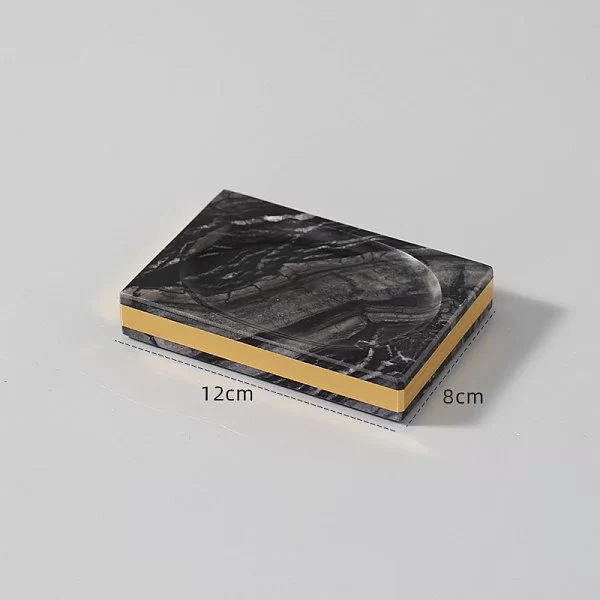 Мыльница Nobiliti 12х8х3 см, мрамор, цвет черный, Kassatex, США, NOT-SD-BLK - изобр. 8