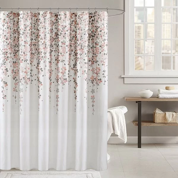 Шторка для ванной комнаты Garland 180х180 см, полиэстер, цвет белый + бежевый, Carnation Home Fashions, США, ALA180BGE - изобр. 8