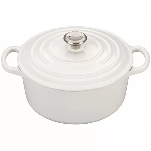 Кастрюля с крышкой 24 см, объем 4,2 л, материал чугун, цвет белый, Le Creuset, Франция, 21001244314461 - изобр. 7
