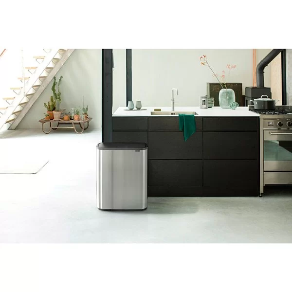 Мусорный бак Touch Bin Bo объем 60 л, 54,5x31,2x65,6 см, нержавеющая сталь, цвет стальной матовый, Brabantia, Бельгия, 223082 - изобр. 10