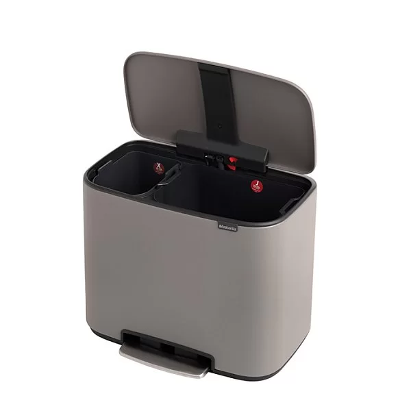 Мусорный бак 2 секции Pedal Bin Bo, серый, 11+23л, Brabantia, 121562 - изобр. 14