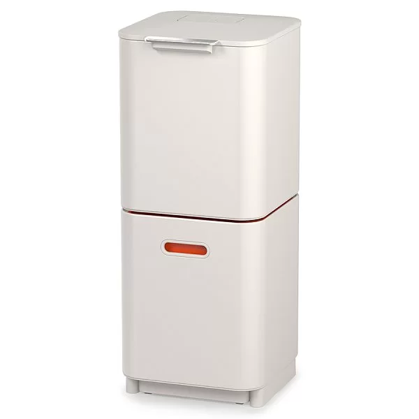 Контейнер для мусора с двумя баками Totem Compact 40 л, 37х76х30 см, низкоуглеродистая сталь, цвет белый, Joseph Joseph, Великобритания, 30064 - изобр. 8