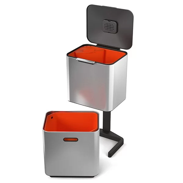 Контейнер для мусора с двумя баками Totem Max 60 л, 36,5х81х39,5 см, нержавеющая сталь, цвет стальной, Joseph Joseph, Великобритания, 30060 - изобр. 8