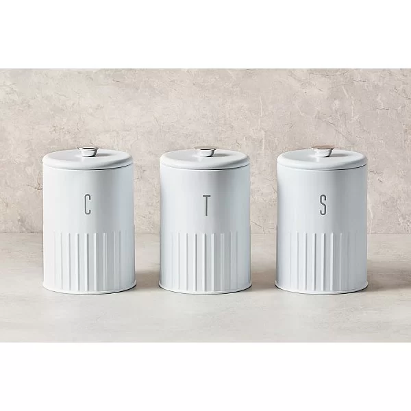 Набор из 3 банок для сыпучих продуктов Astor 1,45 л, цвет белый, жестяная сталь, Maxwell & Williams, MW423-GU0319 - изобр. 11