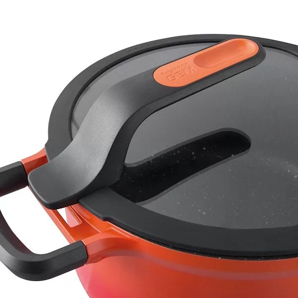 Кастрюля с крышкой Gem Red, диаметр 28 см, объем 7,3 л, цвет оранжевый, материал алюминий, Berghoff, Бельгия, 2307403 - изобр. 11