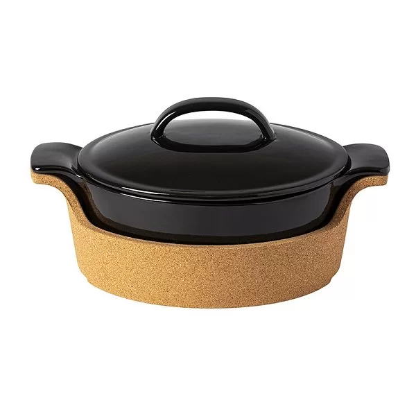 Блюдо на подставке Ensemble 1,9 л, материал керамика + пробка, цвет черный, Costa Nova, Португалия, DH301902 - изобр. 7