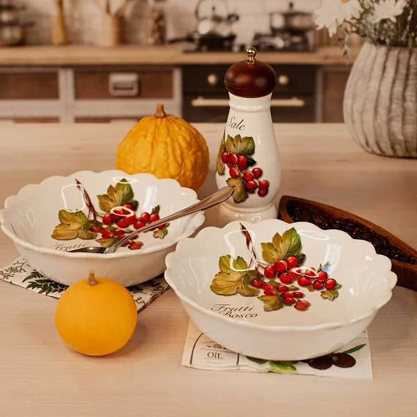 Глубокая тарелка Frutti di Bosco 20,5 см, керамика, Nuova Cer, Италия, 7410/3-FBO - изобр. 8