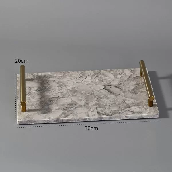 Подставка для предметов с ручками Lotus Beige,20х30х5 см, цвет бежевый, мрамор, Kassatex, США, LOS-TRH-BGE - изобр. 8
