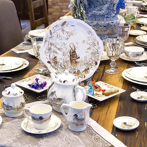 Блюдо для торта круглое &quot;Охота&quot; 34 см, материал фаянс, Gien, Франция, 1631BPGA26 - изобр. 8