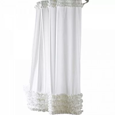 Шторка для ванной Shimmer White 178x183 см, цвет белый, материал полиэстер, Carnation Home Fashions, США, FSC15-FS/21 - изобр. 17