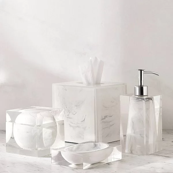 Стакан для зубных щеток Ducale White 12х6х10,5 см, полистоун, Kassatex, США, ADE-TBH-WB - изобр. 8