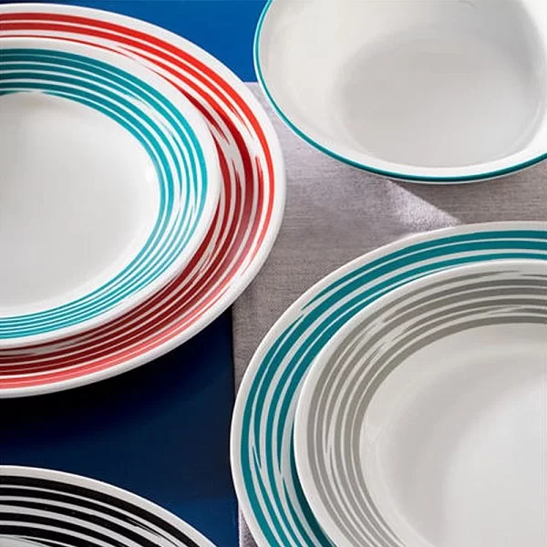Набор посуды 16 предметов Brushed Red на 4 персоны, cтекло, Corelle, 1117028 - изобр. 13