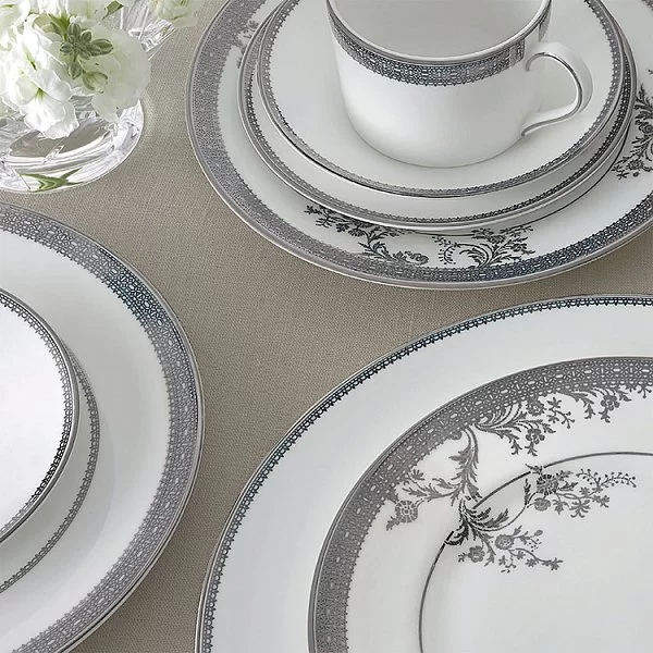 Блюдо овальное Vera Wang Lace Platinum 39 см, материал фарфор, цвет белый, Wedgwood, Великобритания, 50127203002 - изобр. 9