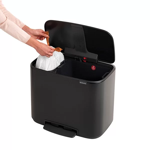Мусорный бак 2 секции Pedal Bin Bo, черный матовый, 11+23л, Brabantia, 121227 - изобр. 15