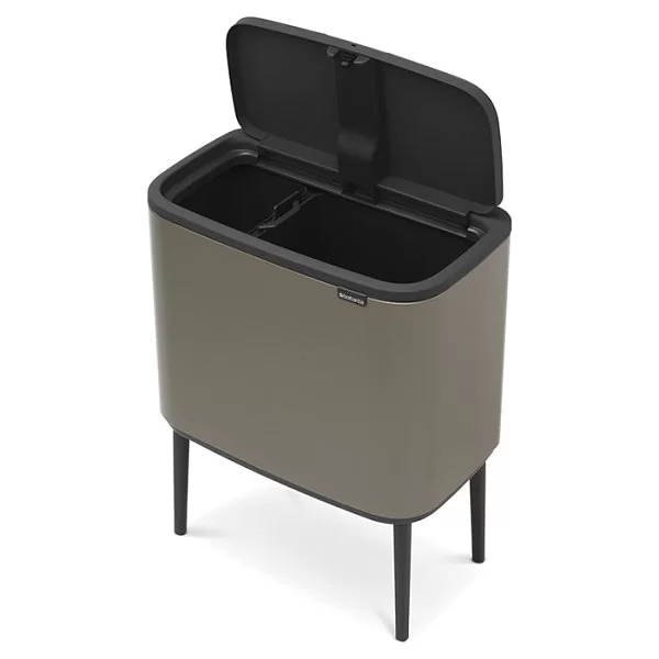 Мусорный бак 2 секции 11+23л, платиновый, Brabantia, 316142 - изобр. 11