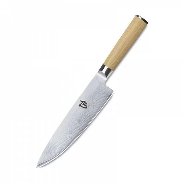 Нож кухонный поварской Shun Classic White, длина лезвия 20 см, сталь VG-MAX в обкладках из дамаска, Kai, Япония, KAI-DM-0706W - изобр. 7