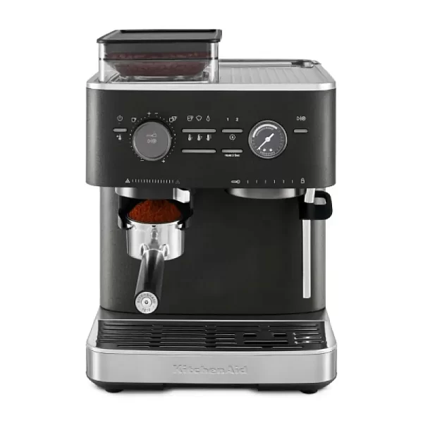 Полуавтоматическая эспрессо-машина с кофемолкой 2,5 л, цвет чугун, Kitchen Aid, США, 5KES6551EBK - изобр. 9