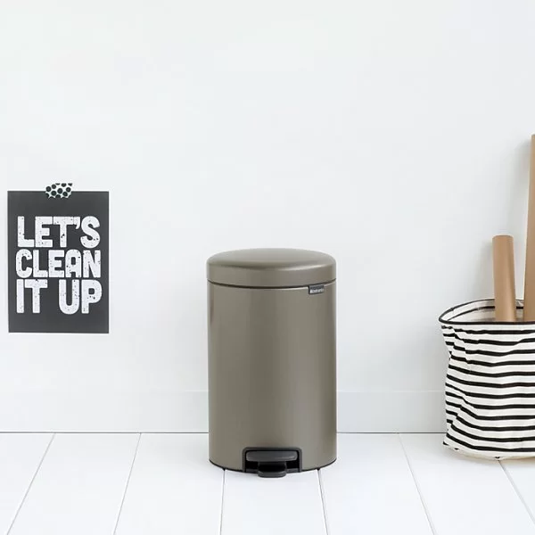 Мусорный бак с педалью NewIcon, 12л, платиновый, Brabantia, 113628 - изобр. 10