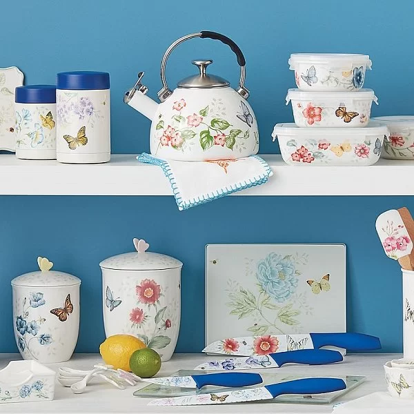 Контейнер для хранения с крышкой "Бабочки на лугу", объем 600 мл, цвет белый + декор, фарфор, Lenox, США, LEN824646 - изобр. 9