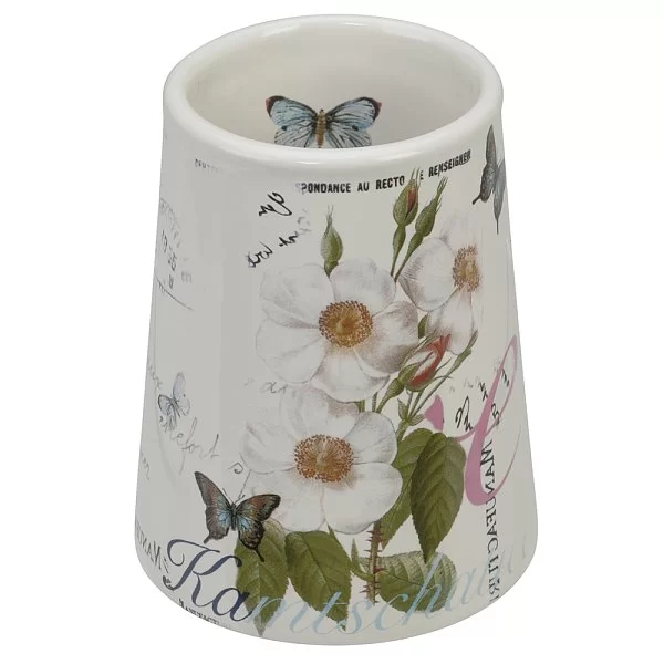 Стакан для зубной пасты Botanical Diary 9х9х11 см, материал керамика, Creative Bath, США, BTL11MULT - изобр. 7