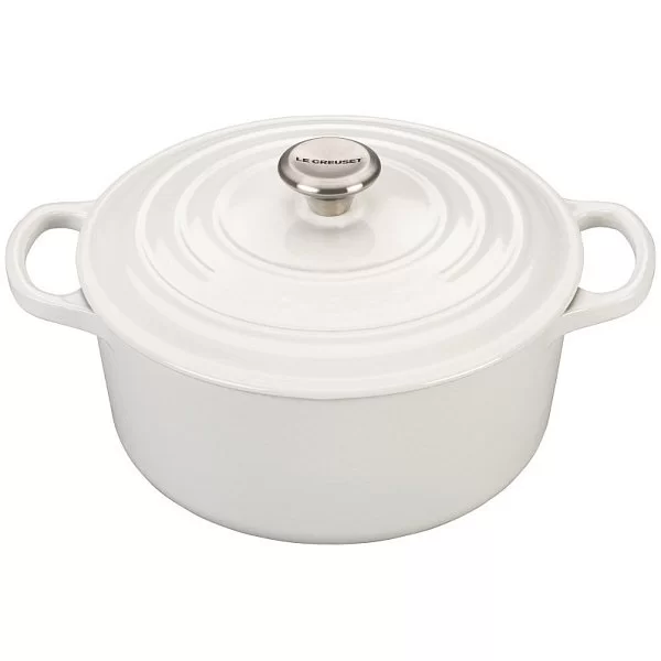 Кастрюля с крышкой 26 см, объем 5,3 л, материал чугун, цвет белый, Le Creuset, Франция, 21001264314461 - изобр. 7