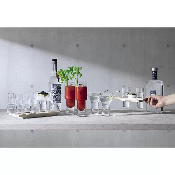Набор сервировочный из 4-х стопок и менажницы Vodka выдувное стекло + натуральное дерево, LSA International, G1639-00-301 - изобр. 9