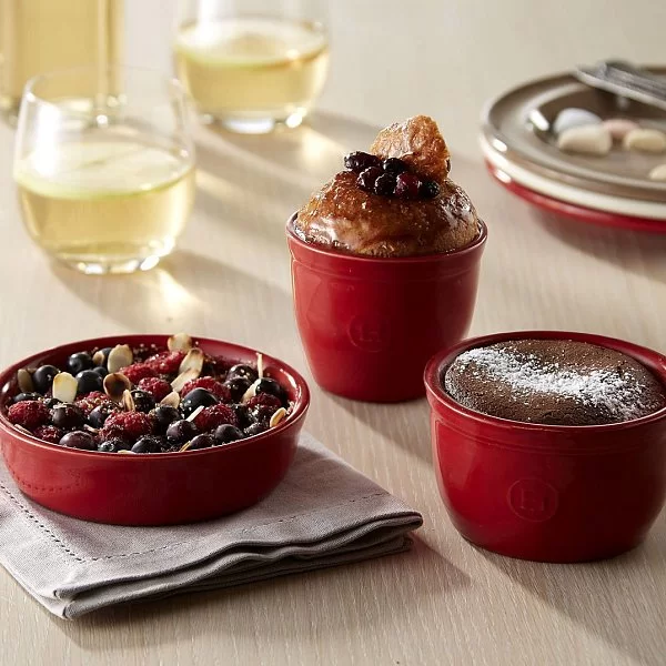 Набор из 2-х рамекинов №12 для крем-брюле диаметр 12 см, цвет гранат, материал керамика, Emile Henry, Франция, 344013 - изобр. 9