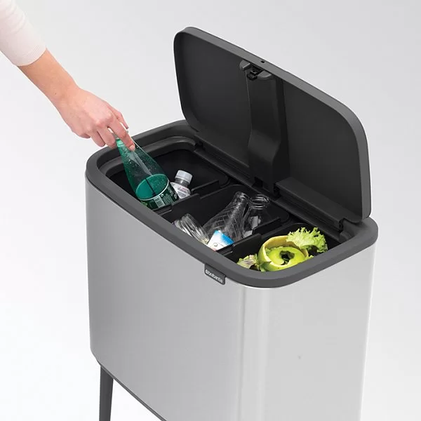 Мусорный бак 3 секции 3х11л, стальной матовый, Brabantia, 316081 - изобр. 11