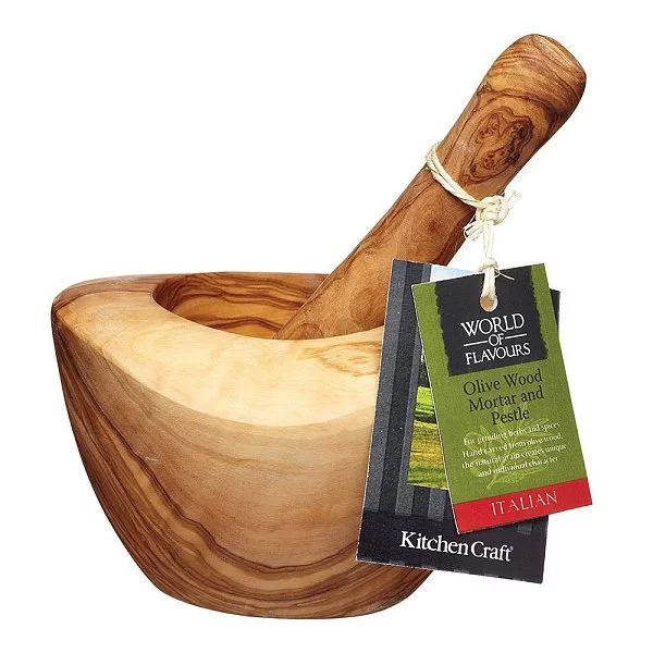 Ступка с пестиком World of Flavours Italian 12x8 см, дерево оливы, Kitchen Craft, Великобритания, WFITMP - изобр. 8
