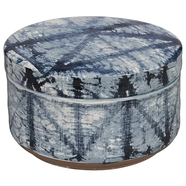 Косметическая емкость с крышкой Shibori 13х13х8 см, материал керамика, Creative Bath, США, SHB25IND - изобр. 7