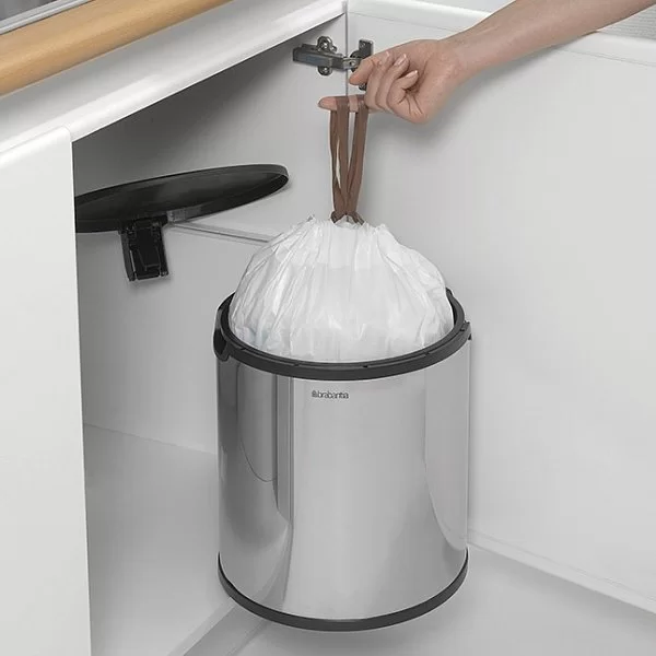 Мусорный бак встраиваемый 10л, стальной, Brabantia, 418181 - изобр. 8